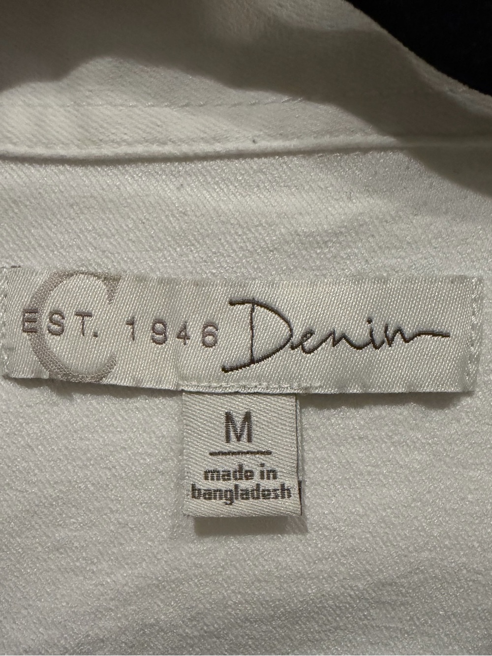 White Short Sleeve Button Down Denim Jacket - Picture 3 of 7
